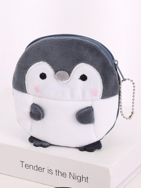 Кошелёк плюшевый "Penguin", grey (12*10 см) 