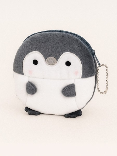 Кошелёк плюшевый "Penguin", grey (12*10 см) 