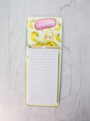 Магнитный блок для записей с карандашом «Bananas», yellow, 10х27 см