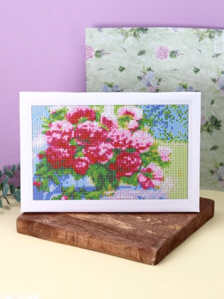 Алмазная мозаика "Букет пионов", 20*30 см 