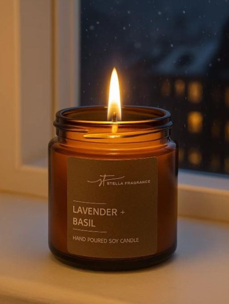 Свеча Stella Fragrance "LAVENDER BASIL" 90 гр. 