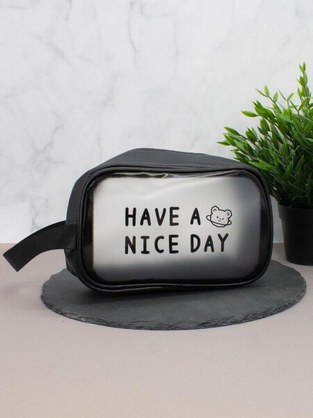 Косметичка "Have a nice day", black (14х20х9,5 см) 