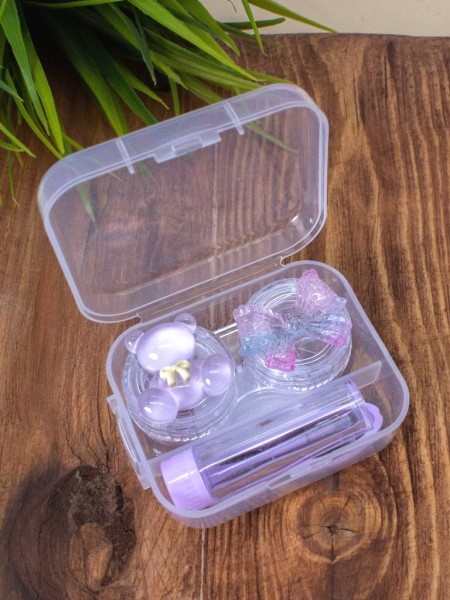 Контейнер для линз "Clear bear", purple 