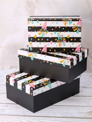 Набор подарочных коробок 3 в 1 «Festive confetti», 18*12*7-21*14*8.5-23*16*9.5