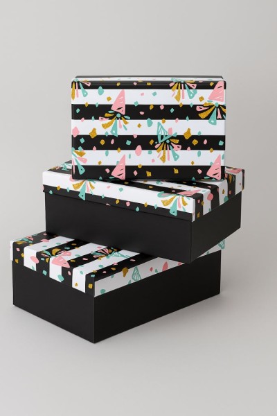 Набор подарочных коробок 3 в 1 «Festive confetti», 18*12*7-21*14*8.5-23*16*9.5 