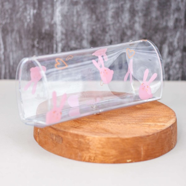 Чехол для очков "Happy clear bunny", pink 
