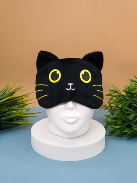 Маска для сна "Surprised cat", black 