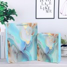 Пакет подарочный  (M) "Pattern, flowers", blue  (26*32*10)