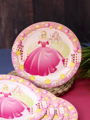 Набор бумажных тарелок 6 шт. "Принцесса" (180 мм)