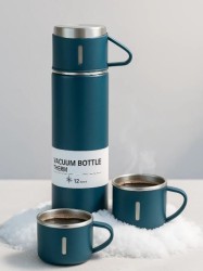 Набор из термоса и 2 чашек "Classic", blue (500 ml)