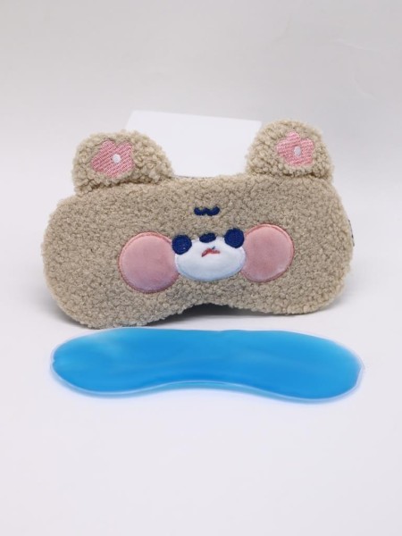 Маска для сна гелевая "Curly friends", beige 