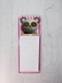 Магнитный блок для записей с карандашом «Animal family», pink, 10х27 см