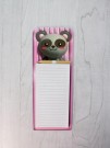Магнитный блок для записей с карандашом «Animal family», pink, 10х27 см