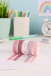 Набор декоративного скотча "Patterns", pink series, mix