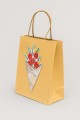 Пакет подарочный крафтовый «Brown Kraft», red flowers (21*25,5*10)