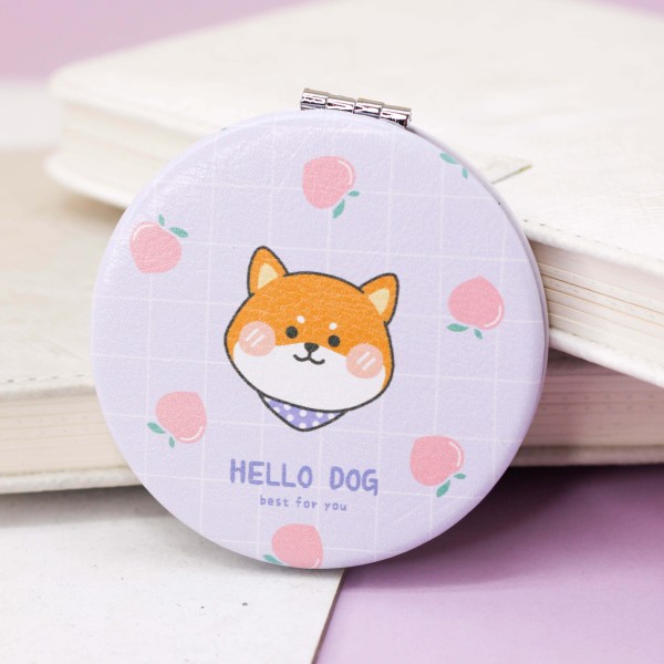 Зеркало "Hello dog Corgi peach", purple 