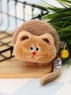 Плюшевое раскладное зеркало брелок "Cat", коричневое (7*7 см)