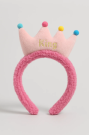 Плюшевый ободок для волос GIRLY "Crown", pink