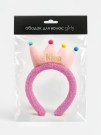 Плюшевый ободок для волос GIRLY "Crown", pink