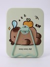 Зеркало настольное "Capybara is happy one", зеленое, 12*15,6 см