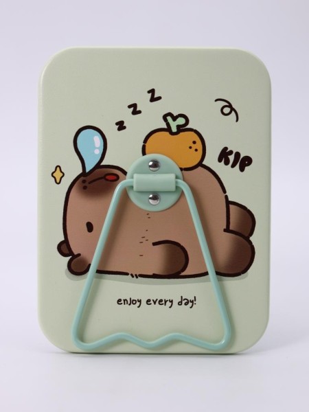 Зеркало настольное "Capybara is happy one", зеленое, 12*15,6 см 