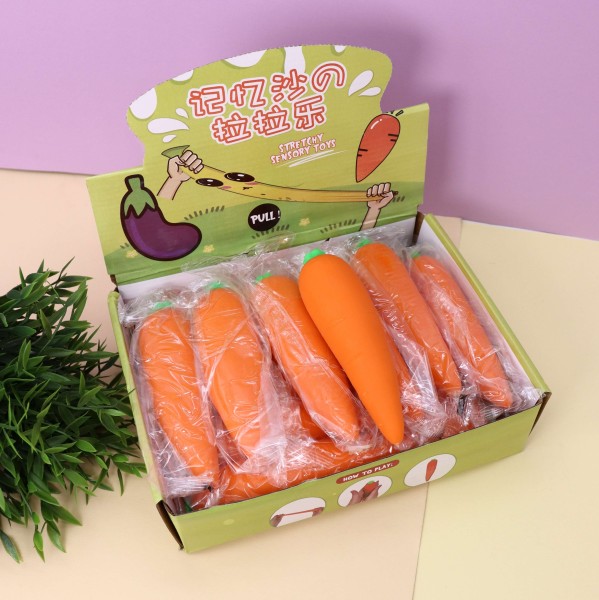 Мялка - антистресс «Stretchy carrot», шоу-бокс 16 шт. 