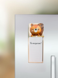 Магнитный блок для записей с карандашом «Animal family», orange, 10х27 см