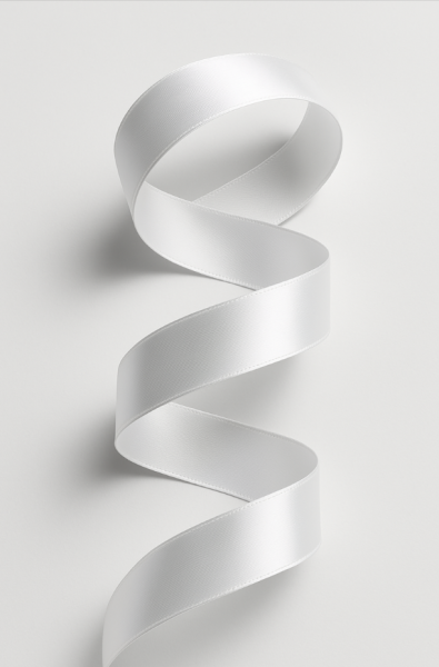 Лента для декора и подарков "Ribbon of Joy", white (2,5 см*1 м) 