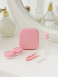 Контейнер для линз «Classic square», pink