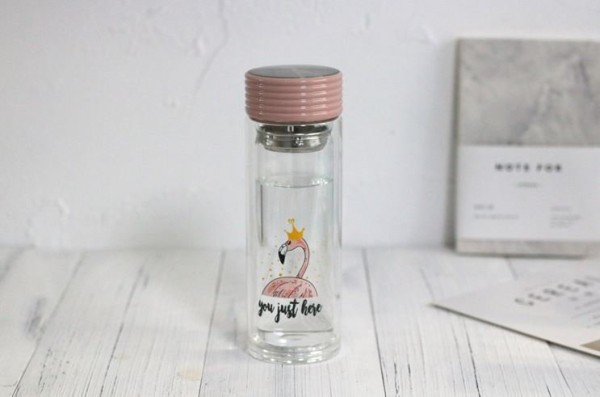 Бутылка "You just here" flamingo pink 