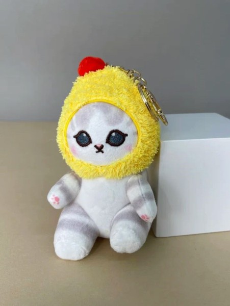 Мягкая игрушка - брелок "Cat shrimp", grey, 13 см 