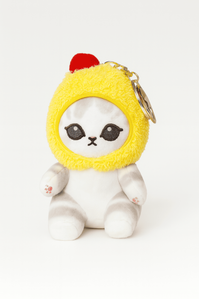 Мягкая игрушка - брелок "Cat shrimp", grey, 13 см 