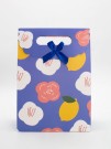 Пакет подарочный (M) "Big flowers", blue (19x 9 x 27)