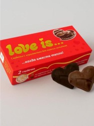 Набор сердец глазированных с начинками маршмеллоу " Love Is" 2шт.
