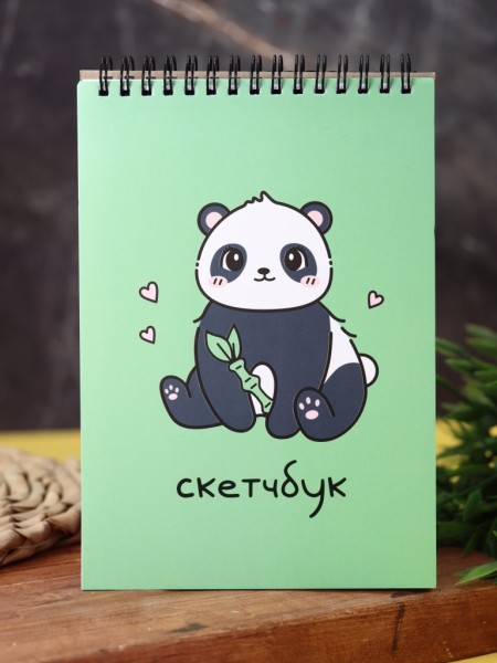 Скетчбук Аниме «Panda», 14х20 см,  плотность 100 гр 