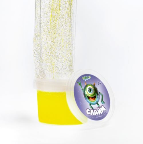 Слайм "Стекло", с желтыми блёстками (90гр) 