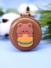 Расческа раскладная с зеркалом  "Hamburger bear folding", brown