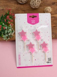 Набор свечей 4 шт. "Star glow", pink (12 см)