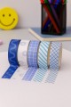 Набор декоративного скотча "Patterns", blue series, mix