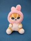 Мягкая игрушка - брелок "Orange cat hare hat", pink, 10 см