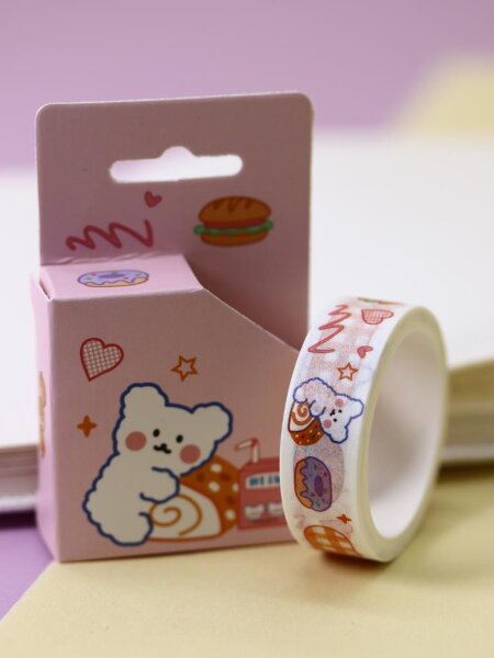 Декоративный скотч "Bear food", pink 