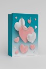 Пакет подарочный (S) "Hearts", blue (18*23*10)
