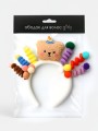 Плюшевый ободок для волос GIRLY " Teddy bear", white