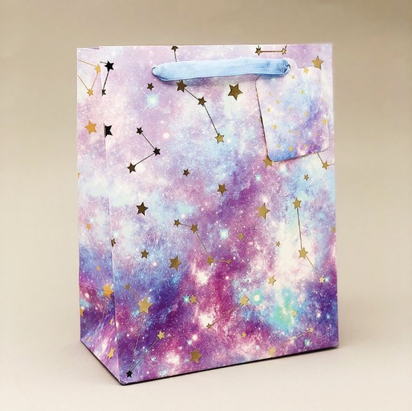 Пакет подарочный (S) "Starry sky", pink 