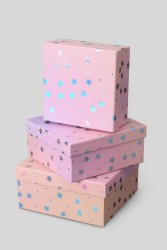 Набор подарочных коробок 3 в 1 «Starry sky», pink, 15*15*6.5-17*17*8-19*19*9.5