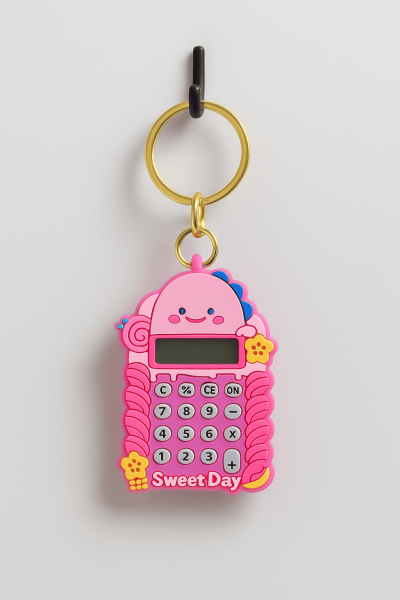 Брелок-калькулятор "Naughty little dinosaur", pink 