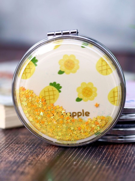 Зеркало "Nice pineapple with flowers", yellow 