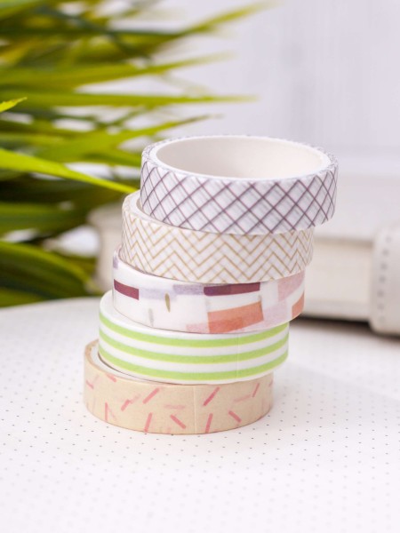 Набор декоративного скотча "Patterns", beige series, mix 