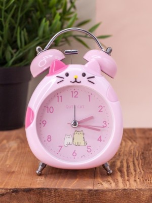Часы-будильник "Cat", pink