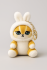 Мягкая игрушка - брелок &quot;Orange cat hare hat&quot;, white, 10 см